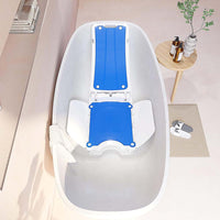 Bath lift chair seen from above, showing how much of the bath it takes up