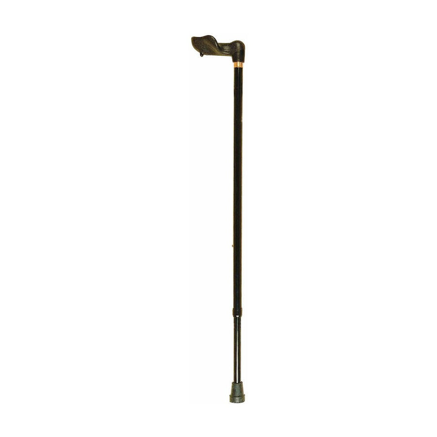 Full-length palm grip walking cane, height adjustable